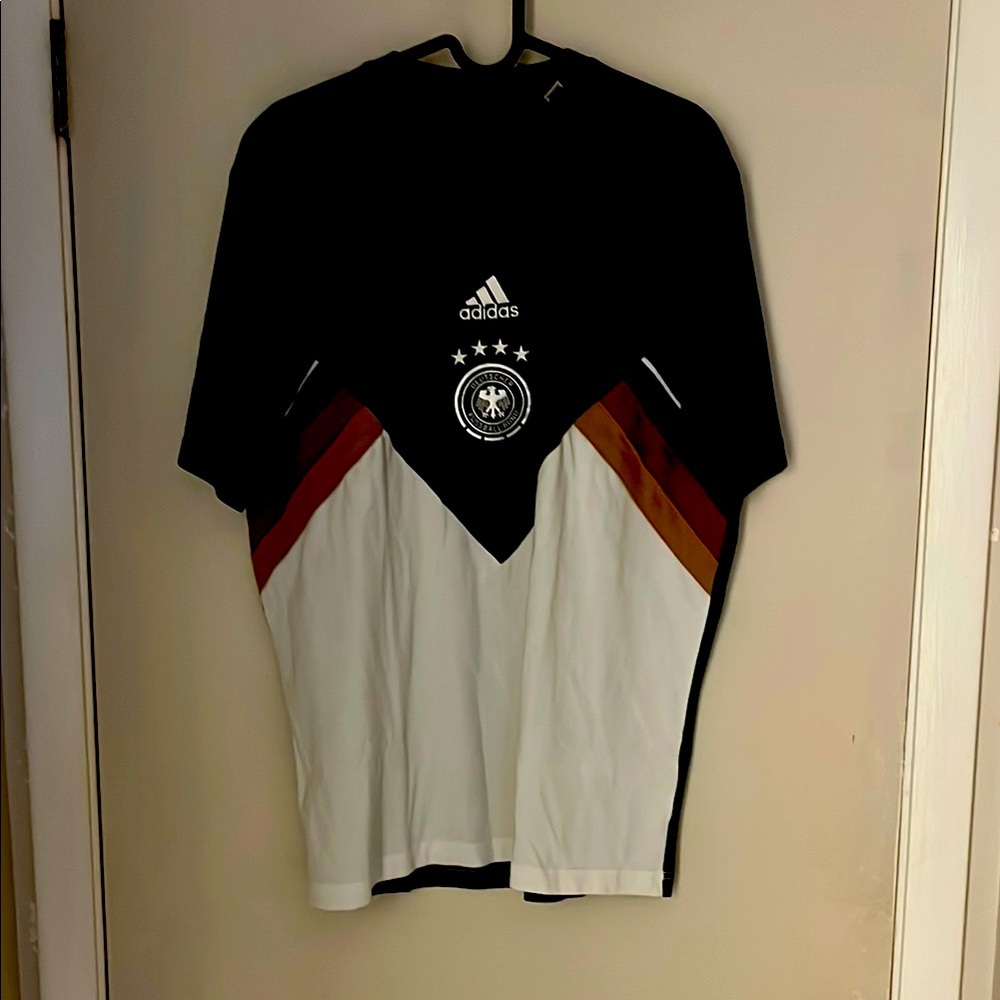 Adidas Germany Soccer Tee with Tricolor Accents
